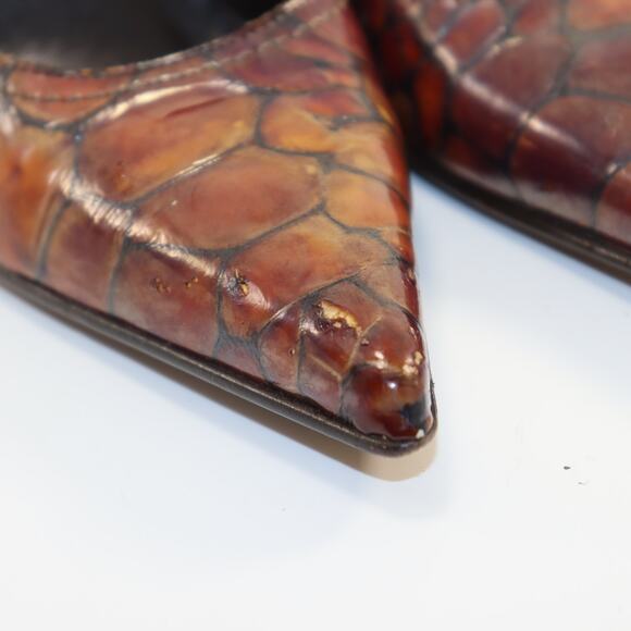 Donald J Pliner Brown Textured Leather Heels Size 6.5 - Picture 6 of 8